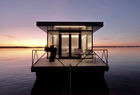 Property building, Lake view, Sunset