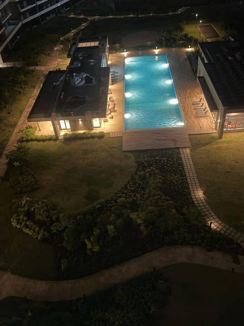 Property building, Night, Pool view, Swimming pool