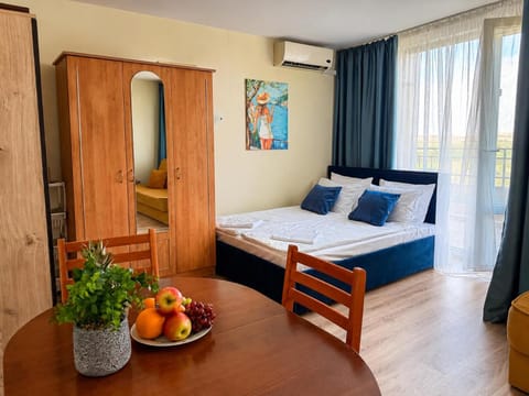 Bed, Living room, Photo of the whole room, air conditioner