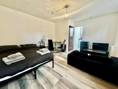 Communal lounge/ TV room, Bed, TV and multimedia, Living room, Photo of the whole room, Seating area, Evening entertainment, Bedroom, towels