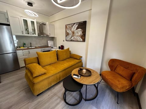 Kitchen or kitchenette, Living room, Seating area, Dining area, oven, stove