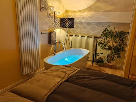 Bed, Hot Tub, Photo of the whole room, Bedroom, Bath