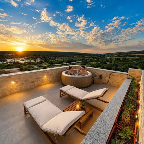 Patio, View (from property/room), Balcony/Terrace, Seating area, Sunrise, Sunset