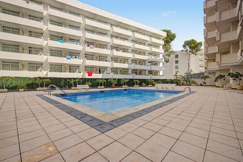 Property building, Living room, Swimming pool
