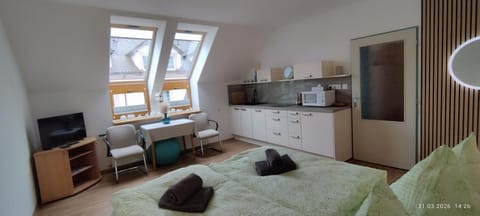 Bed, Kitchen or kitchenette, Photo of the whole room, Bedroom, stove