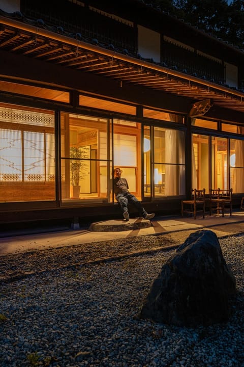 Property building, Night, Garden
