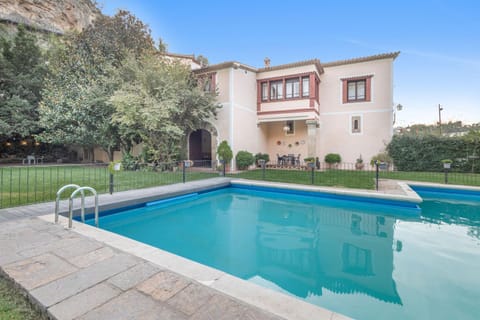 Property building, Living room, Swimming pool