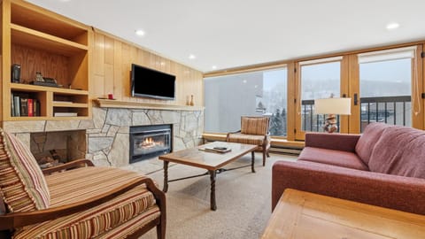Day, Winter, TV and multimedia, View (from property/room), Living room, Mountain view, fireplace, furniture