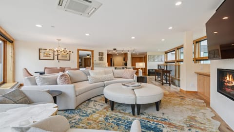 Living room, Seating area, Dining area, fireplace, air conditioner