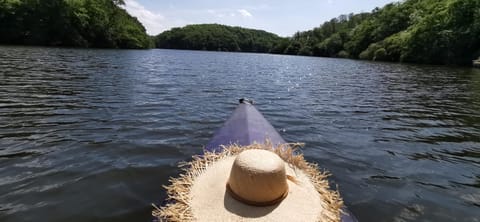 Natural landscape, Canoeing, Lake view