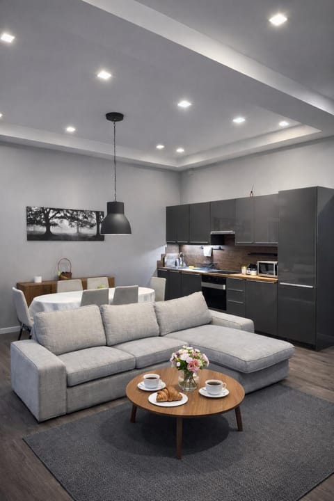 Kitchen or kitchenette, Living room, Seating area, Dining area, Food, stove