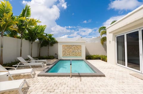 Swimming pool, furniture, sunbed