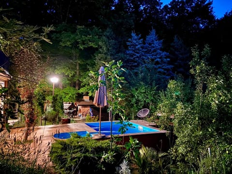 Night, Garden, Garden view, Pool view, Swimming pool