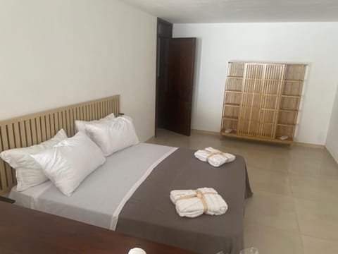 Bed, wardrobe