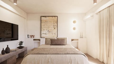 Bed, TV and multimedia, Photo of the whole room, Bedroom, air conditioner