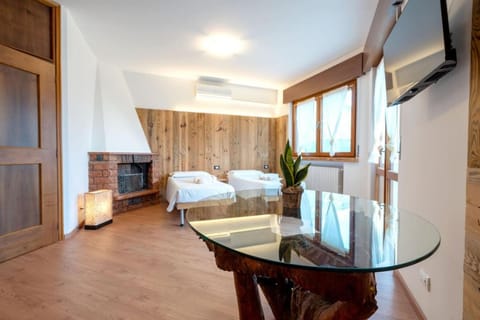 Bed, TV and multimedia, Photo of the whole room, Bedroom, fireplace, internet, towels, air conditioner
