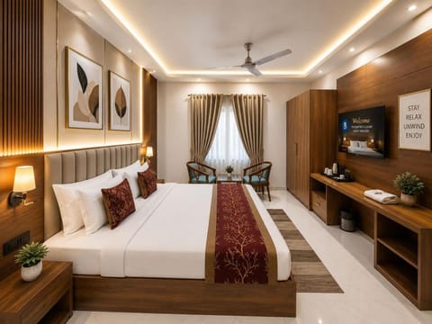 Toilet, Property building, Bed, TV and multimedia, Coffee/tea facilities, Living room, Photo of the whole room, Seating area, Dining area, Bedroom, City view, Quiet street view, fireplace, air conditioner