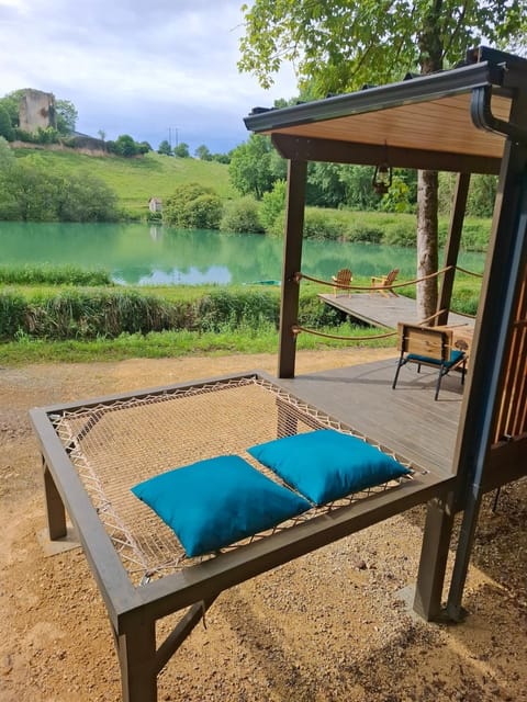 Patio, Natural landscape, Lake view, River view, sunbed