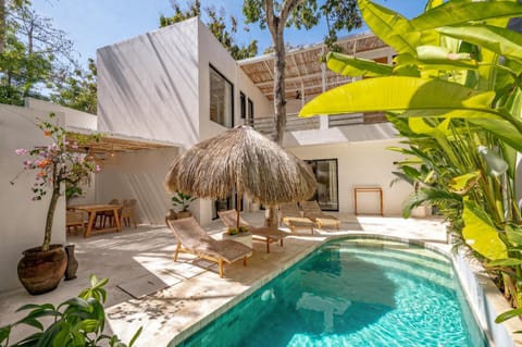 Property building, Patio, Day, Garden view, Pool view, Swimming pool, sunbed