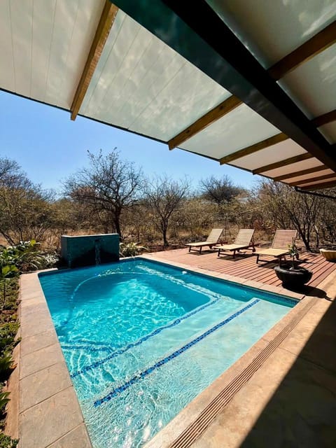 Swimming pool, sunbed