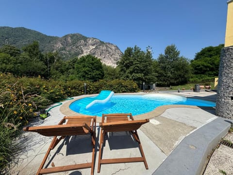 Spring, Day, Natural landscape, Mountain view, Pool view, Swimming pool, sunbed