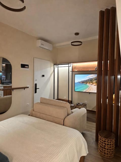 Communal lounge/ TV room, Bed, TV and multimedia, Photo of the whole room, Bedroom, air conditioner