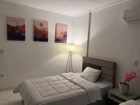 Bed, Photo of the whole room, Bedroom, air conditioner