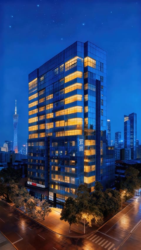 Property building, Night, City view
