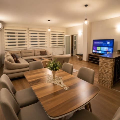 Living room, kitchen
