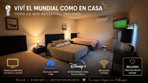 Bed, TV and multimedia, Evening entertainment, Bedroom, Text overlay
