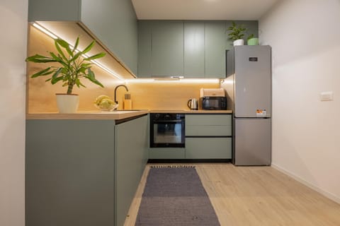Kitchen or kitchenette, dishwasher, oven