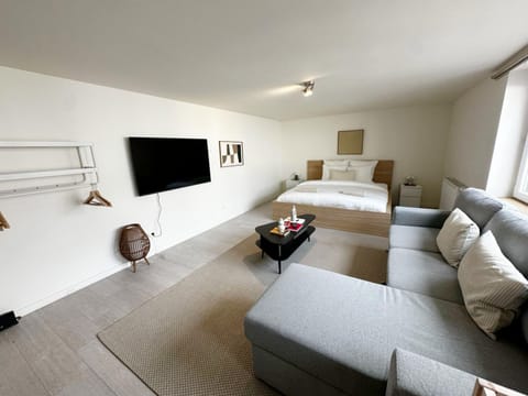 Bed, TV and multimedia, Seating area, Bedroom