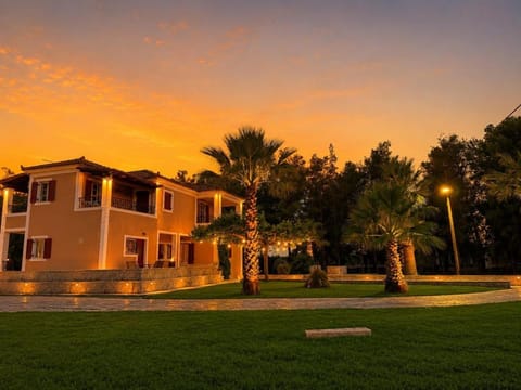 Property building, Garden, Sunset