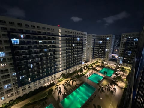 Night, Pool view, Swimming pool