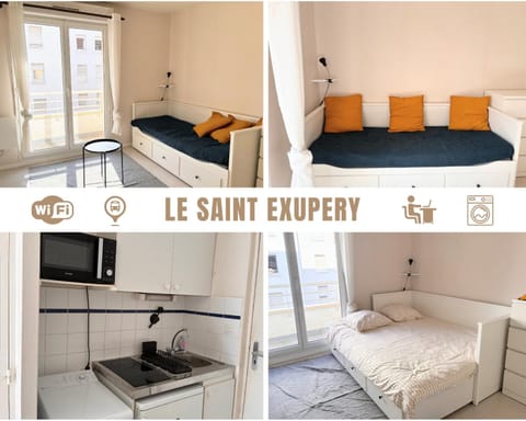 Bed, Seating area, kitchen