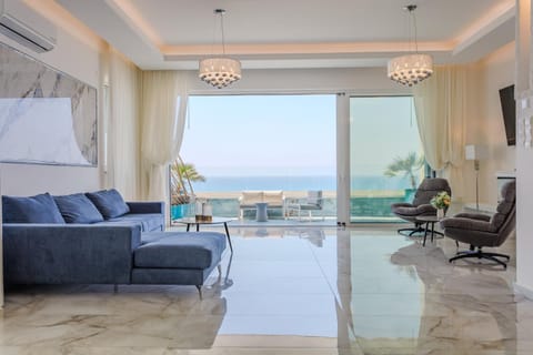 Living room, Seating area, Sea view
