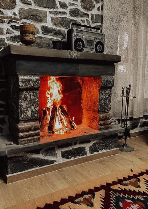 Living room, fireplace