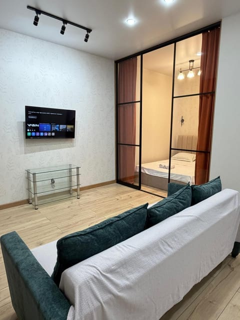 Bed, TV and multimedia, Living room, Photo of the whole room, Seating area, Bedroom
