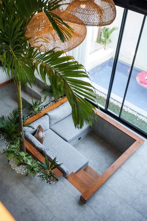 Living room, Pool view