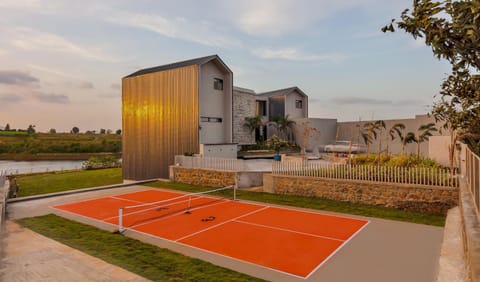Property building, Day, View (from property/room), Tennis court