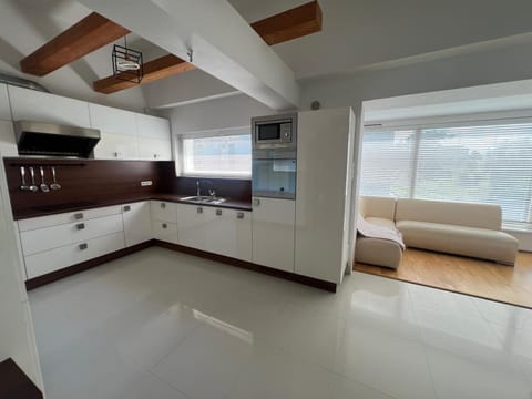 Kitchen or kitchenette, Living room, Seating area, oven, pet friendly, stove, washing machine, kitchen