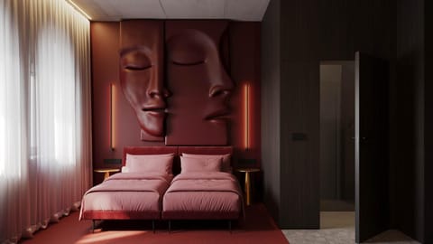 Bed, Living room, Seating area, wardrobe