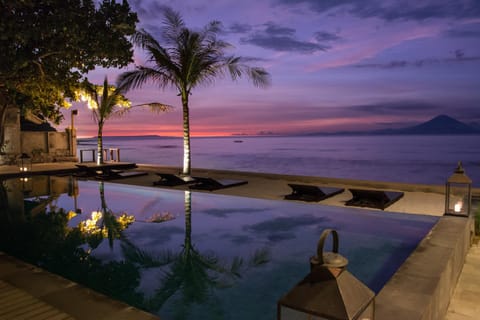 Beach, Swimming pool, Sunset