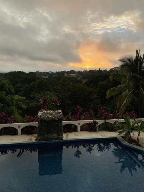 Natural landscape, Pool view, Swimming pool, Sunset