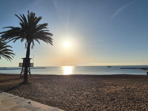 Beach, Sea view, Sunset