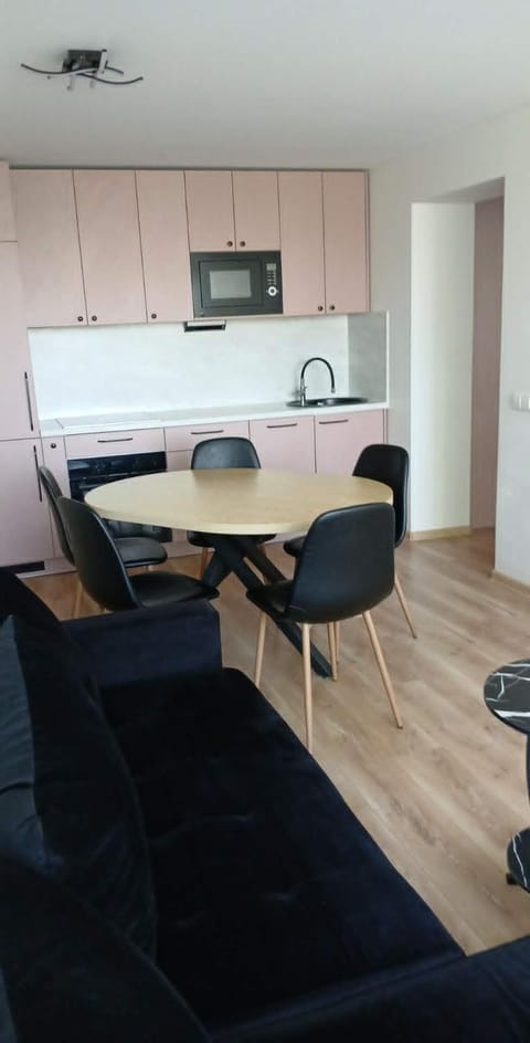 Kitchen or kitchenette, Living room, Dining area, stove