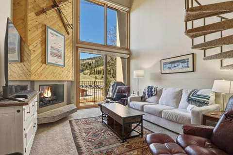 Day, TV and multimedia, Living room, Mountain view, fireplace, furniture