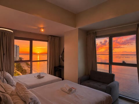Bedroom, Sea view, Sunset