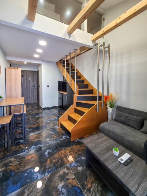 Kitchen or kitchenette, Living room, Seating area