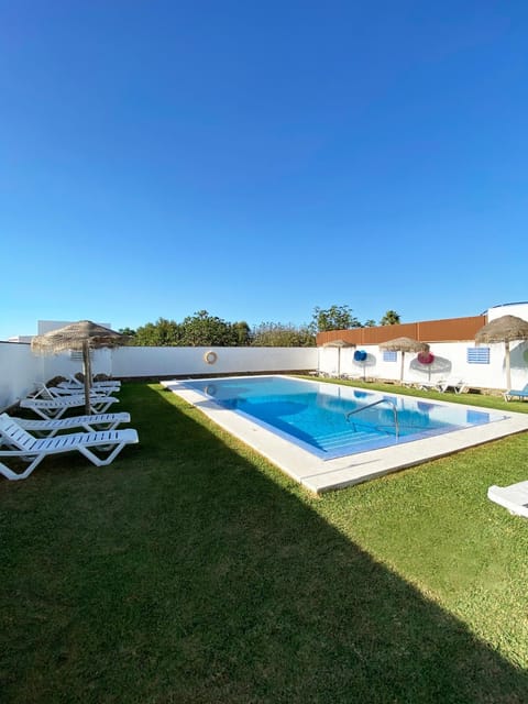 Property building, Living room, Swimming pool